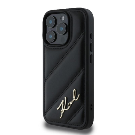 Karl Lagerfeld Quilted Signature - Etui iPhone 16 Pro Max (czarny) (KLHCP16XPQDSMGK)