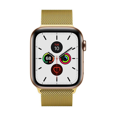 Crong Milano Steel - Pasek ze stali nierdzewnej do Apple Watch 38/40/41/42 mm (złoty) (CRG-40MST-GLD)