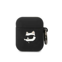 Karl Lagerfeld Silicone NFT Choupette Head 3D - Etui AirPods 1/2 gen (czarny) (KLA2RUNCHK)