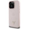 Guess Grained Hot Stamp Peony Triangle Logo MagSafe - Etui do iPhone 16 Pro Max (różowy) (GUHMP16XPGBTMP)