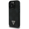 Guess Grained Hot Stamp Peony Triangle Logo MagSafe - Etui do iPhone 16 Pro Max (czarny) (GUHMP16XPGBTMK)