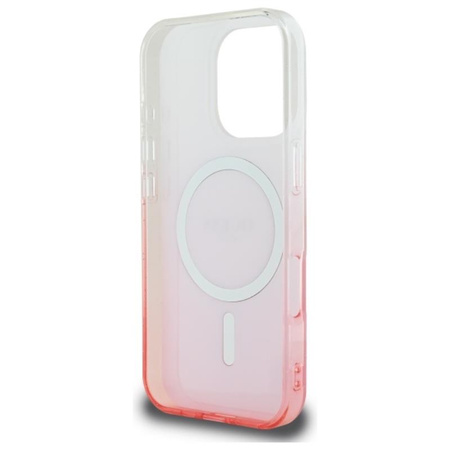 Guess IML Glitter Gradient MagSafe - Etui iPhone 16 Pro Max (różowy) (GUHMP16XHGRCELP)
