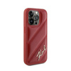 Karl Lagerfeld Diagonal Quilted Script - Etui iPhone 15 Pro (czerwony) (KLHCP15LPQDSMGR)