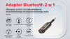 UNITEK 2w1 Adapter Bluetooth 5.3 nadajnik/odbiornik audio zasięg 10m czarny (B1111A01)