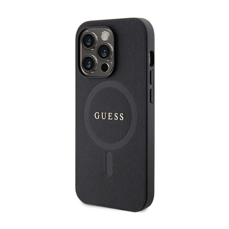 Guess Saffiano MagSafe - Etui iPhone 14 Pro Max (czarny) (GUHMP14XPSAHMCK)