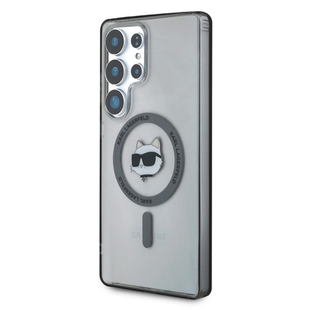Karl Lagerfeld Button Choupette Head Printed Logo MagSafe - Etui Samsung Galaxy S25 Ultra (czarny) (KLHMS25LHLSCHK)
