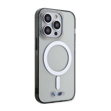 BMW Silver Ring MagSafe - Etui iPhone 14 Pro (Przezroczysty) (BMHMP14LHCRS)