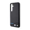 BMW Leather Carbon Blue Line - Etui Samsung Galaxy S24+ (czarny) (BMHCS24M22NBCK)