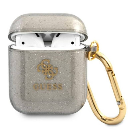 Guess Colored Glitter - Etui Airpods (czarny) (GUA2UCG4GK)