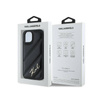 Karl Lagerfeld Diagonal Quilted Script - Etui iPhone 14 / 15 / 13 (czarny) (KLHCP14SPQDSMGK)