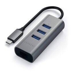 Satechi Hub z USB-C na USB 3.0 i Ethernet - Gwiezdna szarość (ST-TC2N1USB31AM)