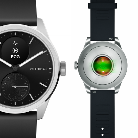Withings Scanwatch 2 - zegarek z funkcją EKG, pomiarem pulsu i SPO2 oraz mierzeniem aktywności fizycznej i snu (42mm, black) (HWA10-model 4-All-Int)