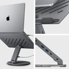 Spigen LD204H Laptop Stand Hub - Podstawka / stojak pod laptopa z Hubem 6 w 1 (Space Grey) (AMP08885)