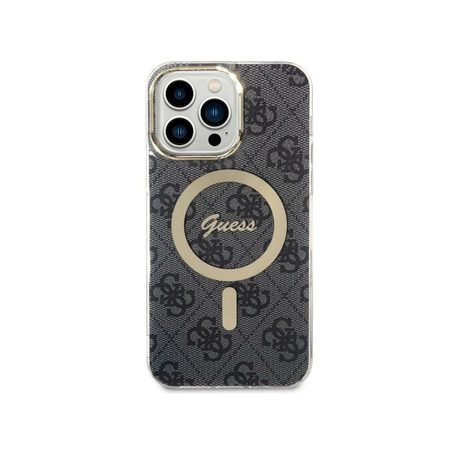 Guess 4G MagSafe - Etui Samsung Galaxy S23 (czarny) (GUHMS23SH4STK)