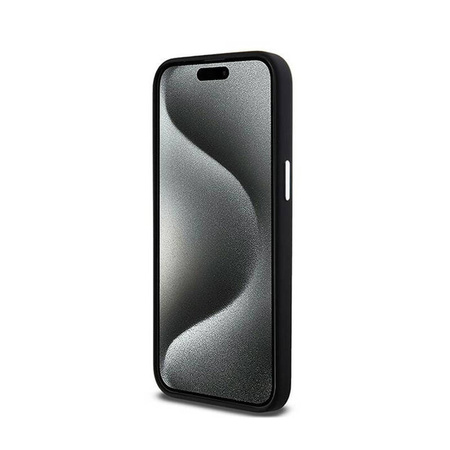 DKNY Liquid Silicone Small Metal Logo MagSafe - Etui iPhone 15 Pro Max (czarny) (DKHMP15XSMCHLK)