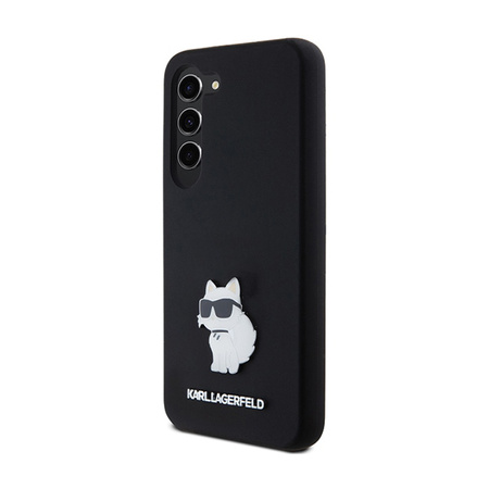 Karl Lagerfeld Silicone Choupette Metal Pin - Etui Samsung Galaxy S24 (czarny) (KLHCS24SSMHCNPK)