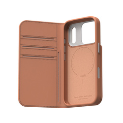 Moshi Overture MagSafe - Skórzane etui 3w1 z klapką iPhone 17 Pro (Misty Coral) (99M2251215)