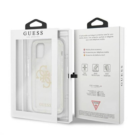 Guess Glitter 4G Big Logo - Etui iPhone 12 Pro Max (przezroczysty) (GUHCP12LPCUGL4GTR)