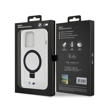 BMW Ring Stand M Collection MagSafe - Etui iPhone 15 Pro (przezroczysty) (BMHMP15LURST)
