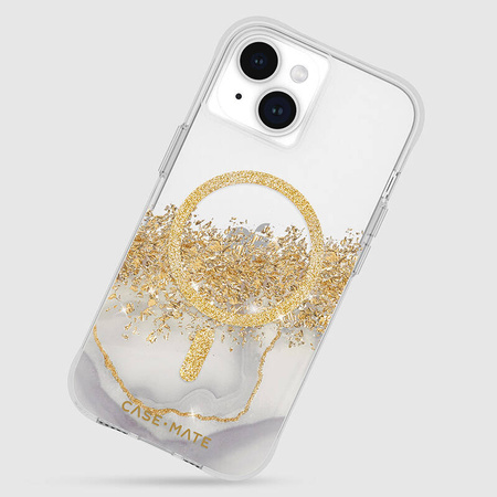 Case-Mate Karat MagSafe - Etui iPhone 15 / iPhone 14 / iPhone 13 zdobione złotem (Marble) (CM051386)