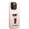 Karl Lagerfeld Silicone NFT Ikonik MagSafe - Etui iPhone 14 Pro (różowy) (KLHMP14LSNIKBCP)