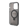 Guess Ring Stand Script Glitter MagSafe - Etui iPhone 15 Pro (czarny) (GUHMP15LHRSGSK)