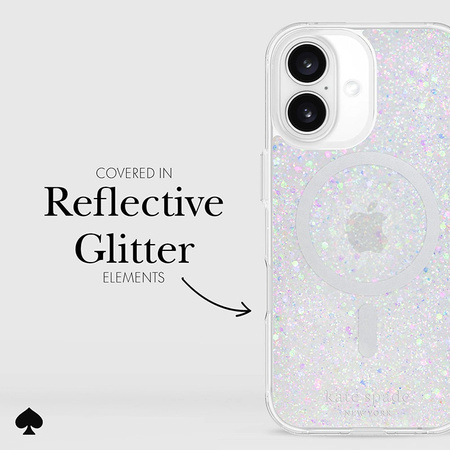 Kate Spade New York Protective MagSafe - Etui iPhone 16 (Chunky Glitter) (KS054948)
