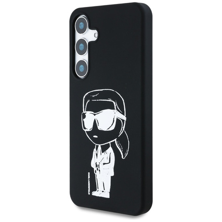 Karl Lagerfeld Silicone Graffiti Ikonik Printed Logo MagSafe - Etui Samsung Galaxy S25 (czarny) (KLHMS25SPNYKGRTK)