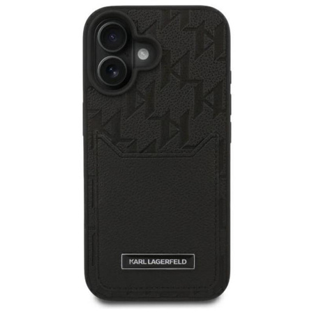 Karl Lagerfeld Cardslots Monogram - Etui iPhone 16 (czarny) (KLHCP16SPGKHPRPK)