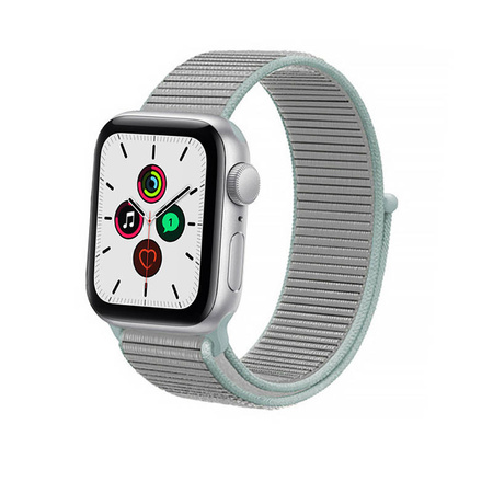 Crong Nylon - Pasek sportowy do Apple Watch 38/40/41/42 mm (Pastel Grey) (CRG-40NLB-PGR)