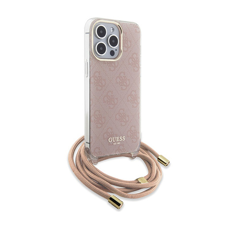 Guess Crossbody Cord 4G Print - Etui iPhone 15 Pro Max (różowy) (GUHCP15XHC4SEP)