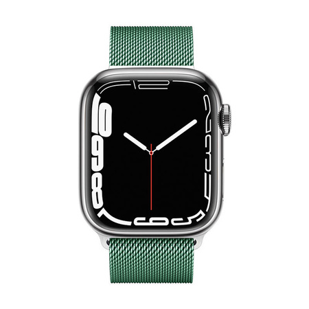 Crong Milano Steel – Pasek ze stali nierdzewnej do Apple Watch 44/45/46/49 mm (zielony) (CRG-44MST-GRN)