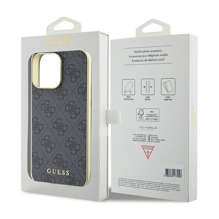 Guess 4G Charms Collection - Etui iPhone 15 Pro Max (szary) (GUHCP15XGF4GGR)