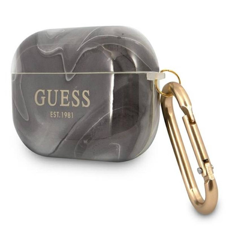 Guess Marble Est. - Etui Airpods Pro (czarny) (GUAPUNMK)