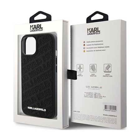 Karl Lagerfeld Quilted K Pattern - Etui iPhone 15 Plus (czarny) (KLHCP15MPQKPMK)