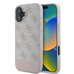 Guess 4G Bottom Stripe - Etui iPhone 16 Plus (różowy) (GUHCP16MG4GLPI)