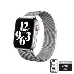 Crong Milano Steel - Pasek ze stali nierdzewnej do Apple Watch 38/40/41/42 mm (srebrny) (CRG-40MST-SLV)