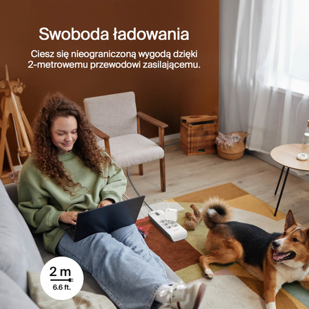 Belkin Listwa zasilająca przeciwprzepięciowa 650J, 6 gniazd Schuko, 2x USB-A, 2m (BSV604VF2M-V2)