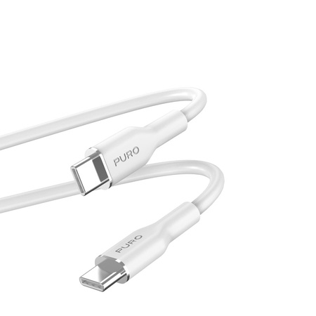 PURO ICON Soft Cable – Kabel USB-C do USB-C 1.5 m (White) (PUUSBCUSBCICONWHI)