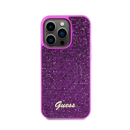 Guess Disco Metal Script - Etui iPhone 15 Pro (fuksja) (GUHCP15LPMSDGSF)