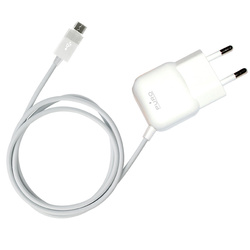 PURO Mini Travel Charger Ładowarka sieciowa z kablem Micro USB biały (MTCMICROWHI)