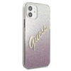 Guess Glitter Gradient Script - Etui iPhone 12 mini (różowy) (GUHCP12SPCUGLSPI)