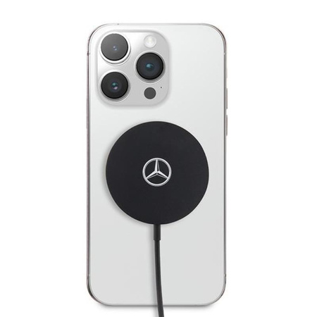 Mercedes Big Silver Logo - Ładowarka indukcyjna MagSafe 15W (czarny) (MECBMSMELK)
