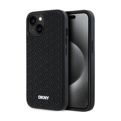 DKNY 3D Rubber Repeat Pattern - Etui iPhone 15 / 14 / 13 (czarny) (DKHCP15S3DRPWK)