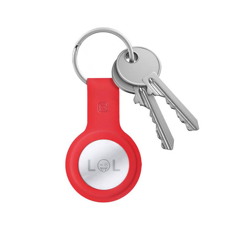 Crong Silicone Case with Key Ring – Etui ochronne brelok do Apple AirTag (czerwony) (CRG-ATS-RED)
