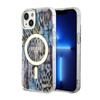 Guess Leopard MagSafe - Etui iPhone 14 (Niebieski) (GUHMP14SHLEOPWB)
