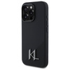 Karl Lagerfeld Silicone Shadow Metal Initial MagSafe - Etui iPhone 16 Pro (czarny) (KLHMP16LSCMKMPCK)