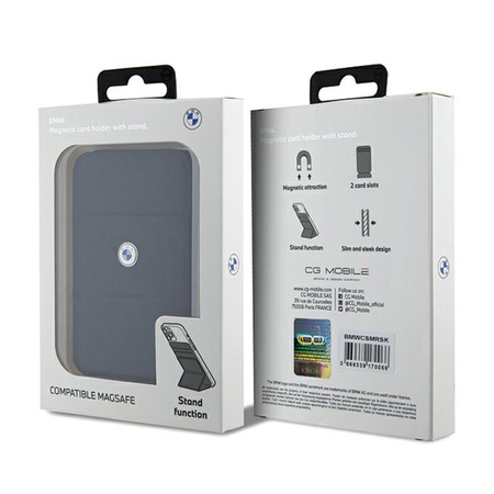 BMW Wallet MagSafe Portfel magnetyczny z funkcją standu czarny