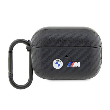 BMW Carbon Double Metal Logo - Etui AirPods Pro 2 (Czarny) (BMAP2WMPUCA2)