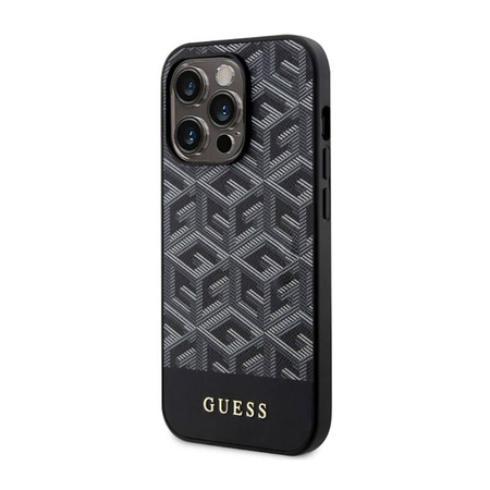 Guess GCube Stripes MagSafe - Etui iPhone 14 Pro Max (Czarny) (GUHMP14XHGCFSEK)